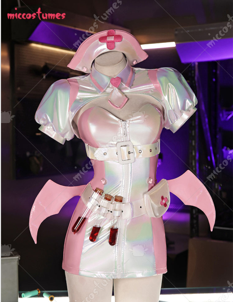 Anime Cosplay Nurse - أزياء Miccostumes النسائية Buroo التأثيرية فستان
