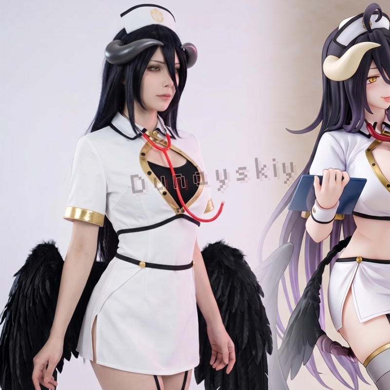 Anime Cosplay Nurse - فستان تنكري نسائي قصير بتصميم ممرضة