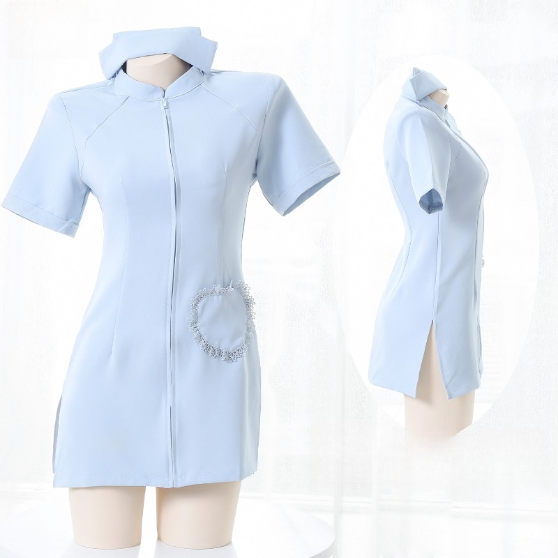 Anime Cosplay Nurse - زي تنكري ممرضة أنمي، فستان أزرق