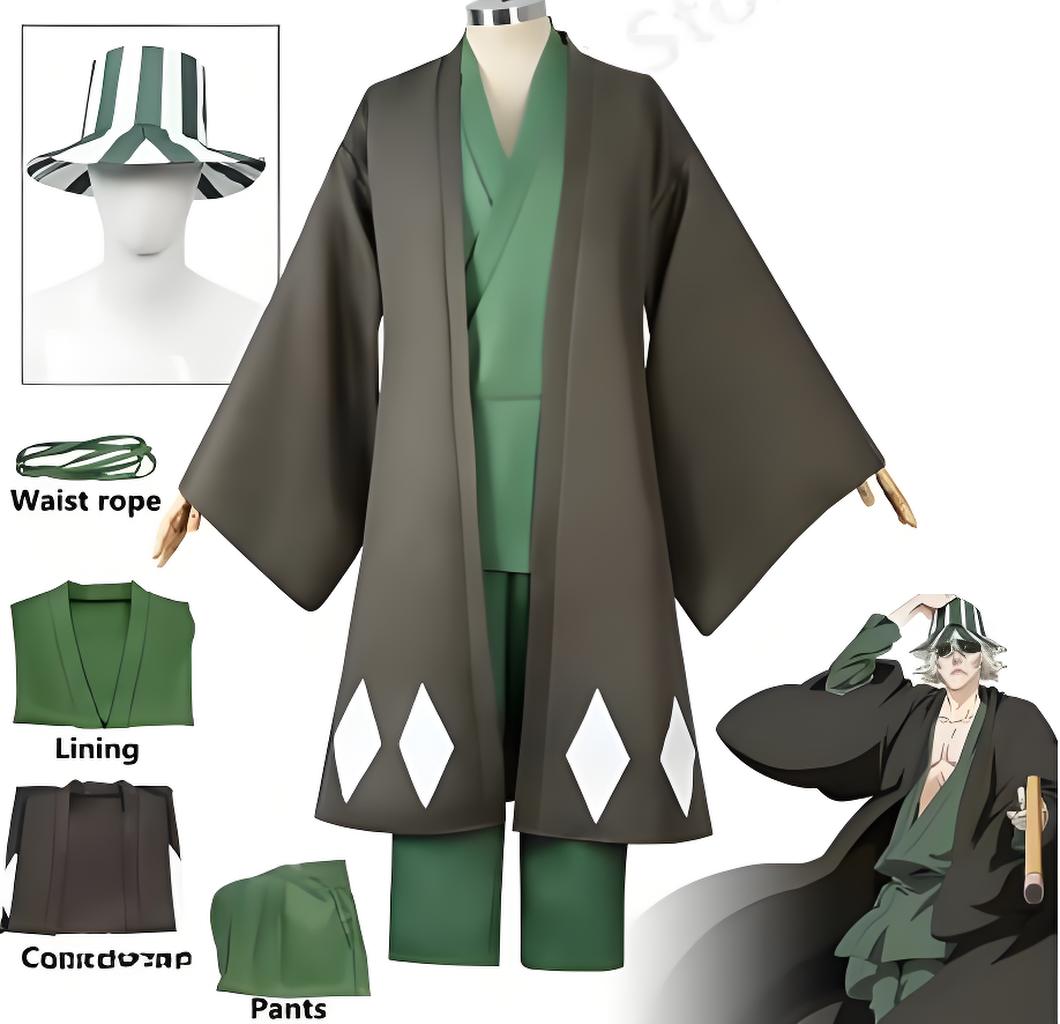 Bleach Captain Coat - حار أنيمي بليتش تأثيري Urahara Kisuke
