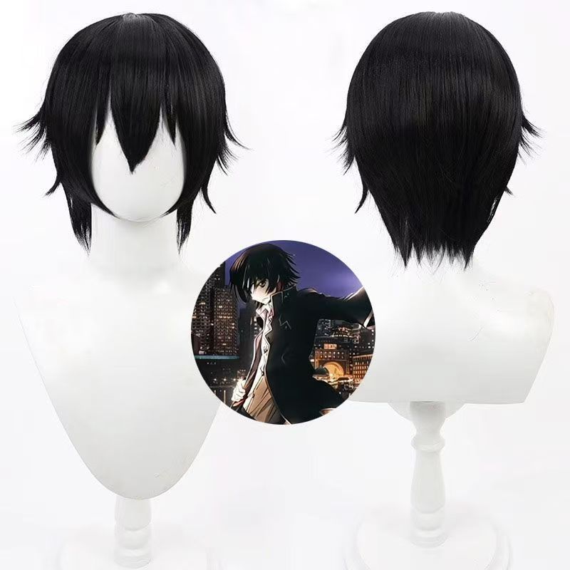 Cosplay Anime Online - شعر مستعار قصير أسود مقاوم للحرارة