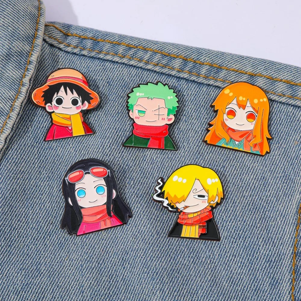 Anime Cosplay Luffy - 5 قطع دبابيس معدنية مطلية بالمينا