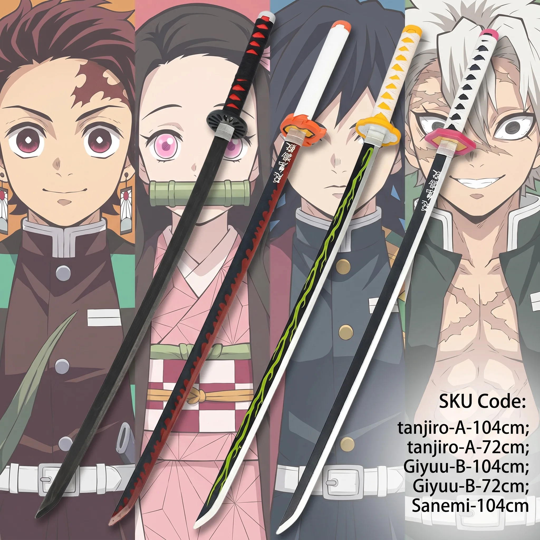 Anime Cosplay Katana - سيف أنمي قاتل الشياطين بطول 72-104