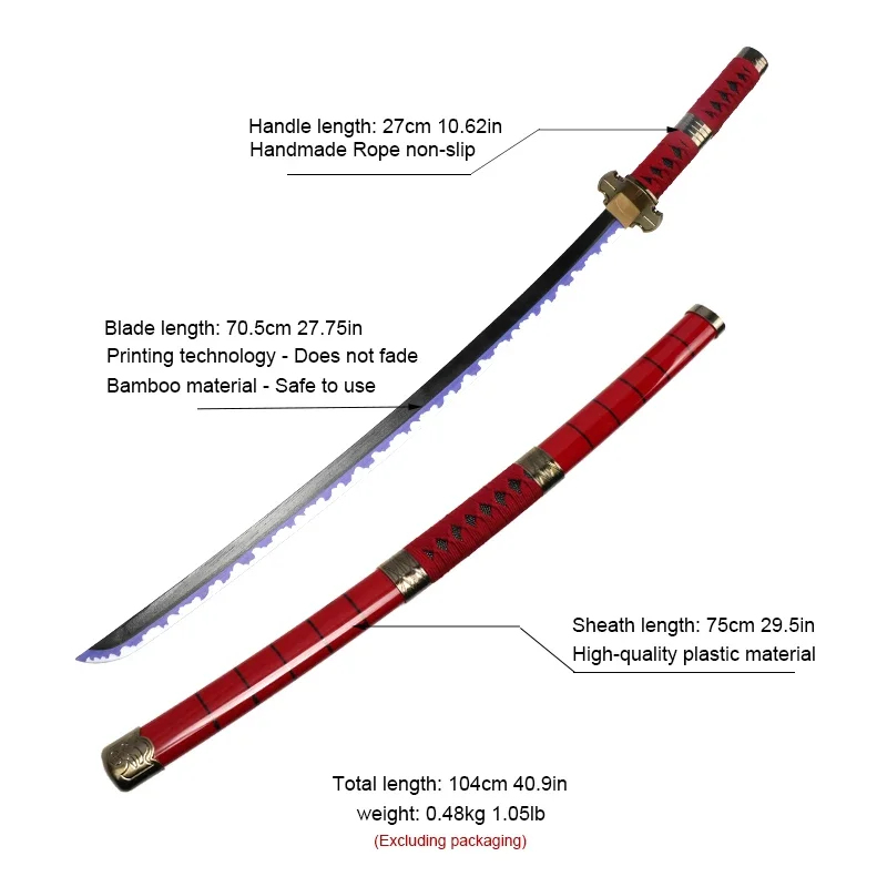 2026 3 قطع سيوف رورونوا زورو 1 - مراجعة Anime Cosplay Katana وسعره