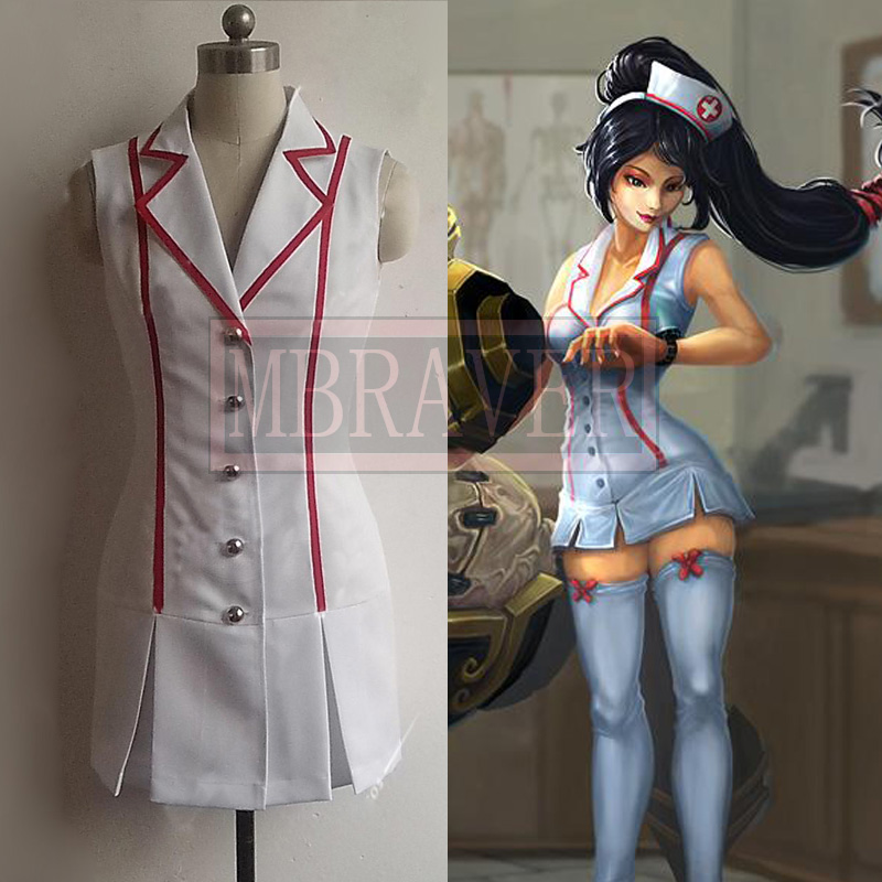 2025 Lol Akali الجلد ممرضة زي  - مراجعة Anime Cosplay Nurse وسعره